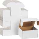 WIFTREY 8x6x4 Small Shipping Boxes 25 Pack for Mailing,Packing, White Corrugated Cardboard Boxes for Small Business