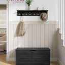 VASAGLE Storage Chest, Storage Bench with 2 Safety Hinges, Farmhouse Style, 15.7 x 39.4 x 18.3 Inches, for Entryway, Bedroom, Living Room, Charcoal Gray ULSB061B01
