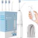 Marchpower Upgraded 2-in-1 Electric Toothbrush with Water Flosser, 3+4 Smart ModesPortable Oral Irrigator with Point-Jet, Rechargeable IPX7 Waterproof for Home & Travel UseWhite
