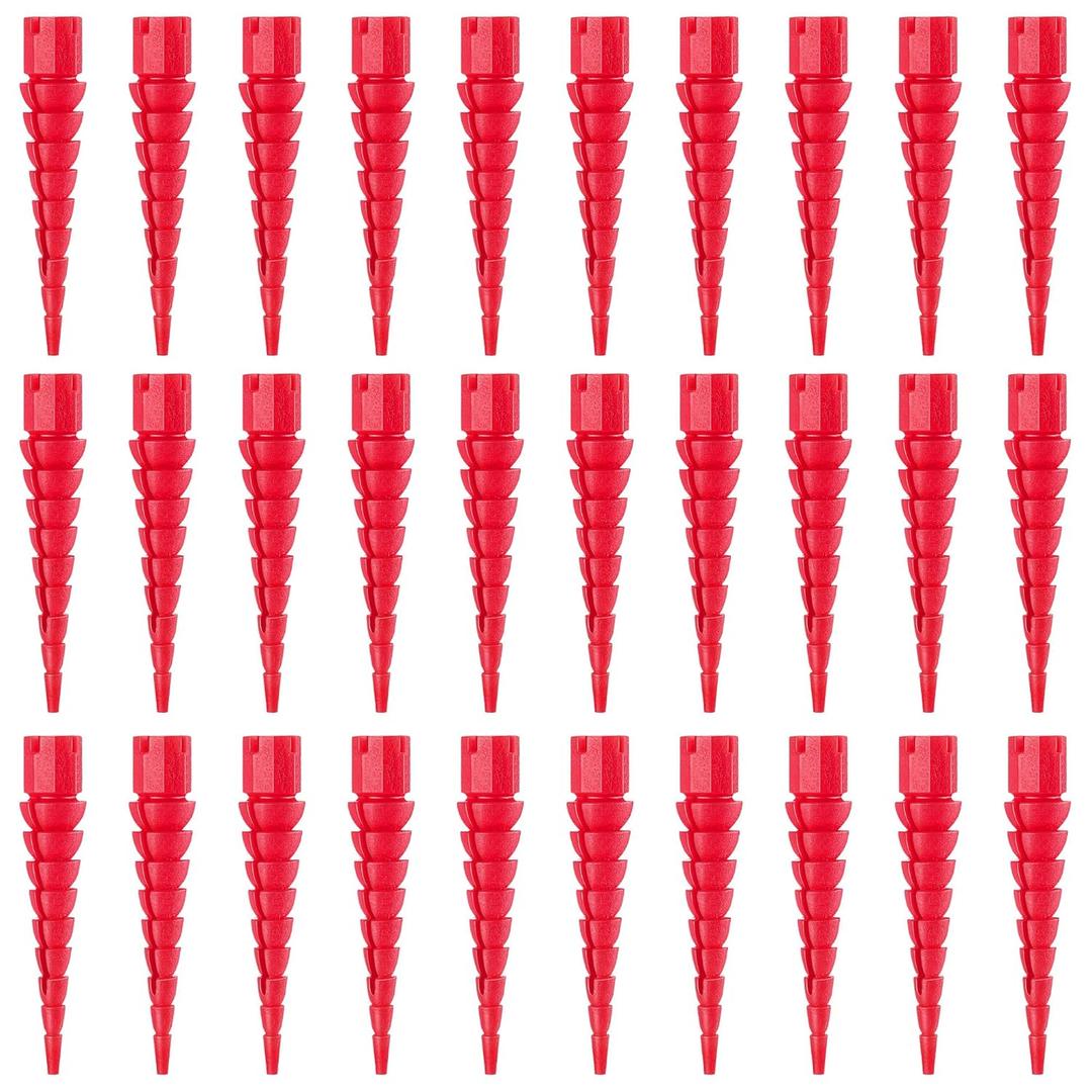 30 Pcs Wood Anchor, Stripped Screw Hole Repair Kit for Wood, Door Hinge Screw Hole Repair Fits Screws Sizes #2 to #16, Red