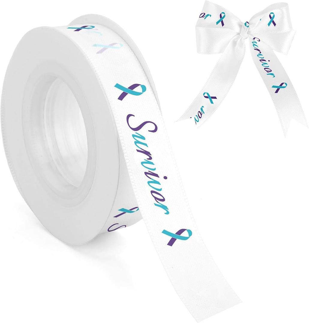 Suicide Awareness Ribbon 5/8 Inch 10 Yards Teal Purple Survivor Ribbons for Gift Wrapping Suicide Prevention Awareness Ribbon for Crafts Wreath Bows Satin Ribbons for Survivors Support Social Event