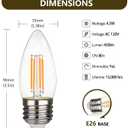 B11 E26 LED Candelabra Bulbs 4.5W(40 Watt Equivalent) 2700K Warm White 450lm dimmable LED Filament Chandelier Light Bulbs Clear Glass Candle Lamp for Ceiling Fan Home Decor 12 Pack