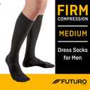 FUTURO Dress Socks for Men, Medium, Black, Firm (20-30 mm/Hg)
