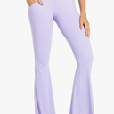 Sunzel Flare Leggings for Women with Pockets, Crossover Yoga Pants with Tummy Control, High Waisted and Wide Leg Side Pockets XS