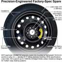 Spare Tire Kit Compatible with 2018-2023 Jeep Renegade | 145/85R18 Compact Donut Spare | Complete Roadside Kit Includes Scissor Jack, Lug Wrench & Storage Bag – Fits Under Trunk Floor, Complete Kit w/ Carrying Case