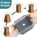 Ansible 24 Pcs Chair Leg Floor Protectors Square, Silicone Felt Furniture Leg Pads Caps Covers for Hardwood Floors (Fit:3/4" to 1-1/16") (Clear)