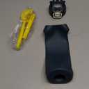 24 oz Glass Water Bottles with 2 Lids-Handle Spout Lid & Straw Lid, Motivational Water Bottle with Time Marker and Silicone Sleeve,Leakproof-Dark Blue-1 Pack