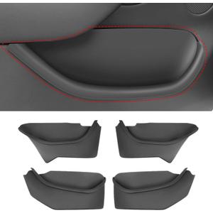 2026 Tesla Model Y Juniper Door Pocket Liner & Storage Organizer Set 4PCS Full-Cover TPE Door Slot Trays Waterproof & Anti-Scratch Interior Accessories Front & Rear Custom Fit for Model Y 2025