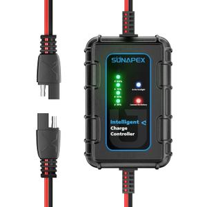 Sunapex Solar Charger Controller 12V: 10A PWM Intelligent Solar Panel Controller 12Volt with LED Display - Waterproof Smart Regulator for RV Boat Car Battery - Tailored AGM Gel LiFePO4 Battery Charger