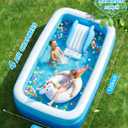 120" Large Inflatable Pool for Kids & Family, 4-Layer Thickened Blow Up Pool (Stronger Than 3-Layer), 0.32mm Heavy Duty PVC, Durable Swimming Pool for Adults, Kids & Pets Backyard Summer Blue