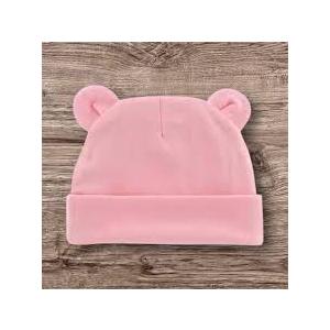 Soft and Lightweight Newborn Baby Hat - Pure Cotton, High Elasticity, Skin-Friendly, Breathable, and Warm - Adorable Pink Bear Ear Infant Cap