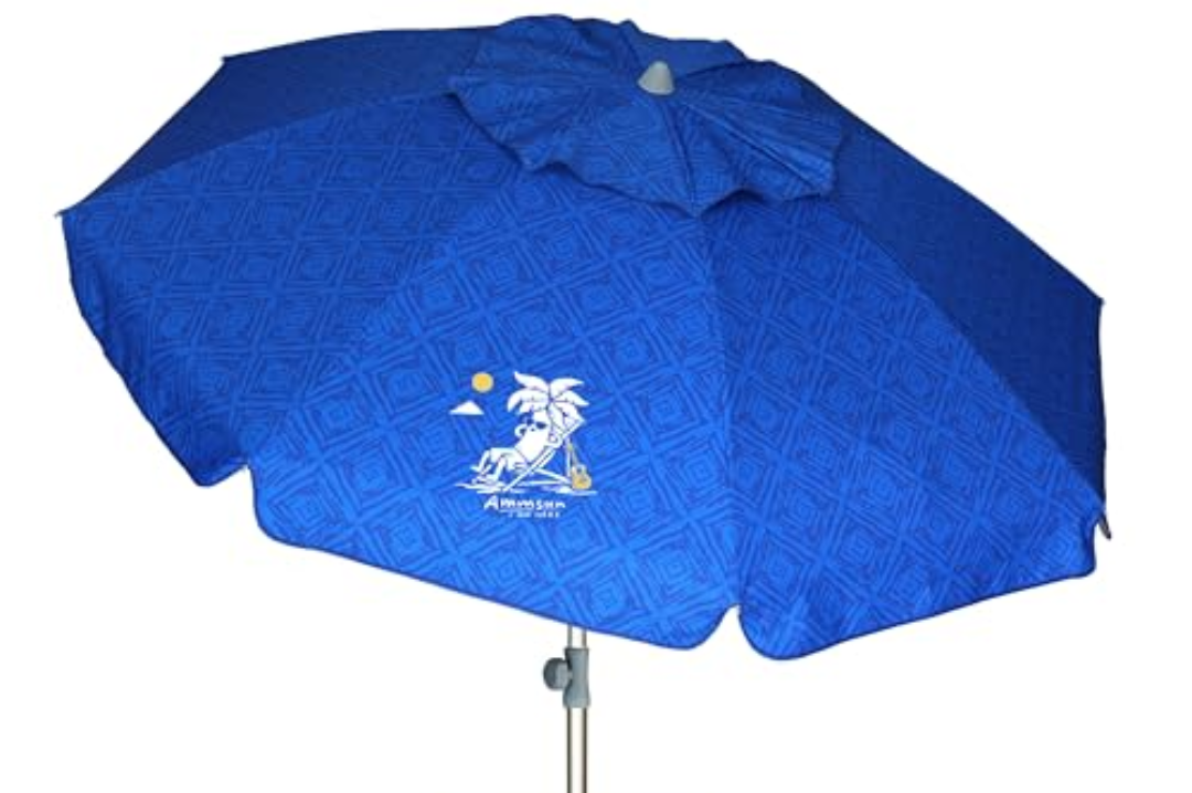 AMMSUN Beach Umbrella, 45" Inch Length, Portable Heavy Duty Sun Outdoor Umbrella, UV 50+ Protection, Carry Bag for Patio, Pool and Garden, Blue