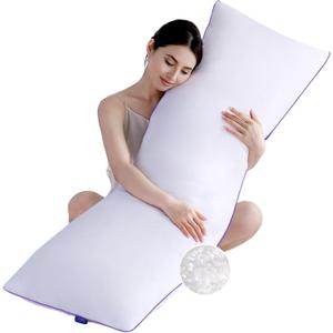 YZ HOME Memory Foam Body Pillow Insert - Full Body Pillow for Adults - Soft Large Long Bed Pillow for Side Sleeper (Purple)