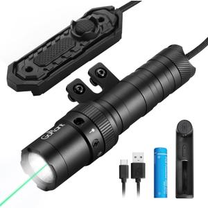 2500 Lumen Tactical Flashlight, Aircraft Aluminum LED Weapon Light, MLOK Laser Light for Rail Mount, Rifle Flashlight with Momentary Strobe Function, Long Gun Flashlight with Remote Switch (Small)