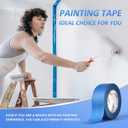 10 Rolls Painters Tape 2 inch Bulk Painter Tape Blue Wide Roll, Blue Masking Tape, 2 Inches x 55 Yards for General Purpose Wall Painting, Home Improvement