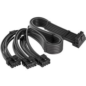 12VHPWR 90 Degree Right Angle Adapter for Corsair 12VHPWR 16AWG 600W PCIE 5.0 12+4 16 Pin for RTX 4090 4080 3090TI 4070Ti GPU, 3X 8 Pin ONLY for Corsair Modular Power Supply (Type A)