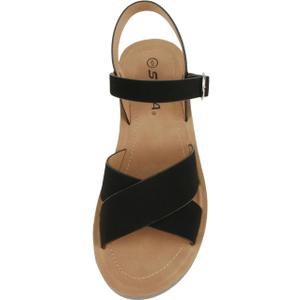 Soda CHESTER ~ Women Flat Sandals Flatform Ankle Buckle Criss Cross Band Straps Sandals Shoes, 6.5