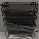 EASEPRES Desk File Organizer Mesh 6-Tier, Hanging Wall Mount Document Organization Stand, Desktop Vertical Mail Paper Folder Holder Rack with Bottom Tray for Office Home Cubicle Countertop, Black
