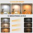 LED Desk Lamp with Clamp, Eye-Caring Clip on Lights for Home Office, 3 Modes 10 Brightness, Long Flexible Goose-Neck, Metal, Swing Arm Architect Task Table Lamps with USB Adapter, Black