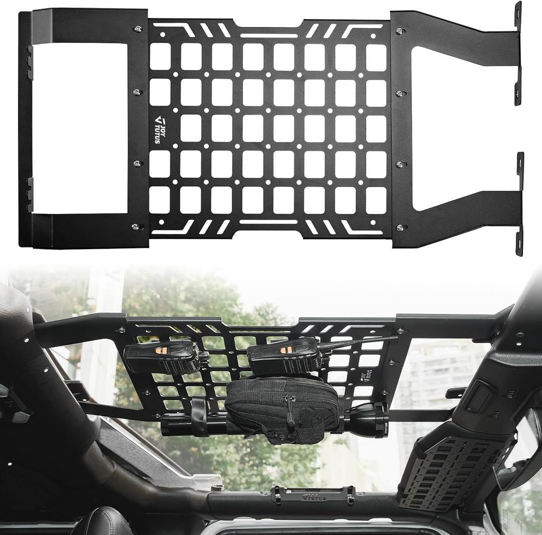 JOYTUTUS Hard Top Roof Rack Molle Panel Compatible with Wrangler JL JLU & Gladiator JT 2018-2025, Wrangler Overhead Molle Panel Storage Cargo Roof Rack, No Drilling (Not for Soft-Top)