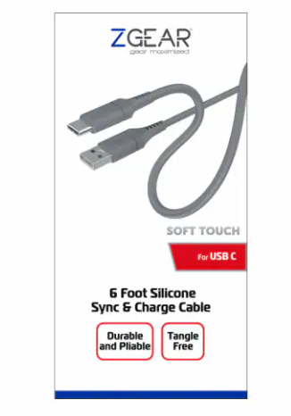 ZGear® 6 Foot Silicone Rubber Sync & Charge Cable