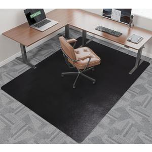 Office Chair Mat for Carpet, tixpol 46" x 60" Large Chair Mat for Carpeted Floors, Non-Slip Carpet Protector Mat with Spikes, Heavy-Duty Under Desk Floor Mat for Home Office Use (Black)