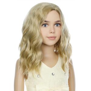 Blonde Wig Kids Child Short Wavy Wig Ash Blonde Wigs Mixed Blonde Wigs for Gilrs Cosplay Party Heat Resistant Blonde Synthetic Hair(Ash Blonde)