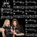 Outus 8 Pieces Birthday Squad Iron on Transfers Rhinestone Heat Transfer Decals It's My Birthday Rhinestone Bling Patch DIY Party Iron on Stickers for Women Tank Top Shirts Decoration