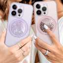 2 x typecase Folding Phone Stand: Foldable Smartphone Holder for Desk - Ultra Thin Adjustable Kickstand - Magnetic Phone Grip Home Desk Accessories Compatible with Phone Tablets (Purple Glitter)