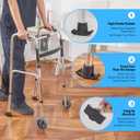 2 x 2024 Upgraded Walker Ski Glides Made with Wear-Resisting Rubber Base, NOT Scratch Floor, Universal Fit Walker Accessories for Folding Walkers, Walker Glides for Seniors, Walker Feet Replacement (Black)