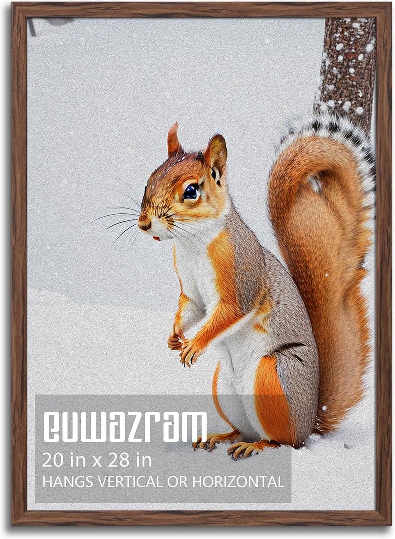 Rustic Walnut 20x28 Frame - Single Frame, 20 x 28 Poster Frame for Artwork, Puzzles, Photos, and Movie Posters Picture Frames