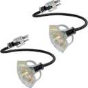 2FT 2 Pack 12 Gauge 3 Outlet Outdoor Extension Cord 12/3 Heavy Duty SJTW Power Cord 3 Way Waterproof Power Cable 3 Prong Grounded with Light 12AWG 15Amp 1875W ETL Listed