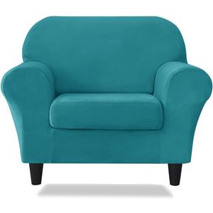 Stretch 2 Pieces Stretch Armchair Covers, 1 Seater Chair Slipcovers, Washable Furniture Protector (Turquoise)