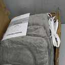 Electric Heated Blanket 90"x100" King Size for Safe All Night, Dual-Sided Microplush Sherpa for Bedroom Couch Use, 4 Heat Settings & 10 Hours Auto Off, Dual Controller, Machine Washable - Light Gray