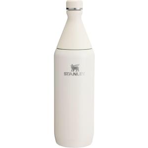 Stanley All Day Slim Bottle 34 oz | Twist On Lid with Leakproof Seal | Slim Design for Travel & Gym | Insulated Stainless Steel | BPA-Free | Cream