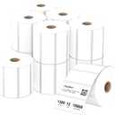 Compatible 3" x 1" Direct Thermal Labes Replacement for Barcodes Postage Address Shipping Compatible with Rollo & Zebra Desktop Printers Adhesive & Perforated (12 Rolls, 1300 Labels/Roll)