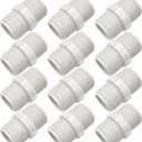 YSIL 12 Pack 3/4 Inch PVC Nipple Coupling Adapter PVC NPT Male x Male Thread for Plumbing Schedule 40