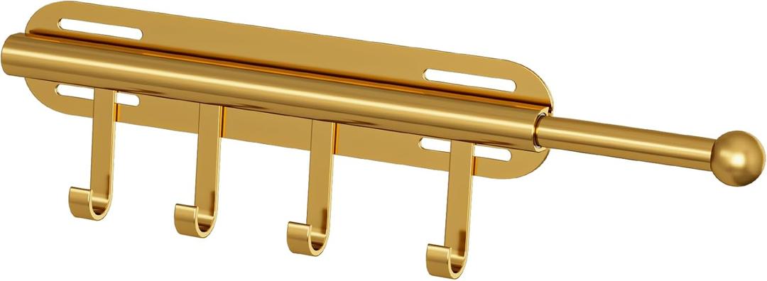 12" Valet Rod for Closet Pull Out (1 Pack, Gold)