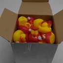 48 Pcs Mini Graduation Rubber Ducks with Graduation Tassel Cap and Certificate Gold Yellow Grad Duck for Pool Float Party Favors Decor Classroom Reward Prize Gifts, 2 Inch, 2 Style (Red)
