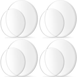 Relaxweex 8 Pcs Circular Cutting Pads for Die Cutting Machine Clear Polycarbonate Plastic Cut Plates Transparent Cut Pads for Embossing Accessory DIY Scrapbooking Paper Crafting, 3.5 Inch 5 Inch