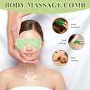 Jade Eye Mask 2 Pcs Jade Eye Mask for Facials can Relieve Puffiness and Relieve Eye Cover (Comes with Massage M-Shaped Comb *1, Eight-Tooth Comb *1)