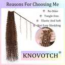 Boho Faux Locs Crochet Hair 30 Inch Goddess Locs 8 Packs Boho Soft Locs with Curly Ends Pre-looped Long Bohemian River Locs Crochet Hair for Black Women(30Inch, #30)