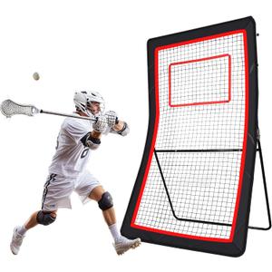 Lacrosse Rebounder 4x7ft, 5 Adjustable Angles, 6-in-1 Bounce Back Net for Lax, Volleyball Baseball Softball Tennis & Soccer Training, Lacrosse Rebound for Backyard with Target Strip