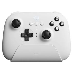 8BitDo Ultimate Bluetooth Controller with Charging Dock, Wireless Pro Controller with Hall Effect Sensing Joystick, Compatible with Switch, Windows and Steam Deck (White)