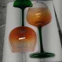 Singhoow 2 Pcs Halloween Pumpkin Goblet 20 oz Orange Fall Glasses Cocktail Cups for Autumn Thanksgiving Halloween Party