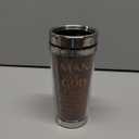 Man of God Woodgrain Insulated 16 Oz. Stainless Steel Travel Mug with Lid