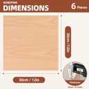 ROBOTIME 6-Pack Laser Wood Sheets 1/8" - 12 x 12 x 1/8 Inch - Oak - 3mm Plywood for Laser Cutting, Laser Engraving Blanks
