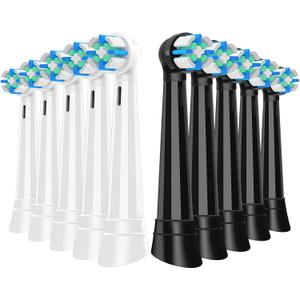 10 Pcs IO Replacement Heads Compatible with Series Electric Toothbrush, Brush Heads ompatible with 2 3 4 5 6 7 8 9 10 for Teeth Clean (Black/White)