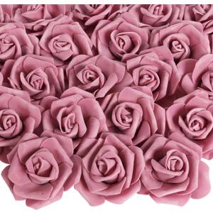 100 PCS Artificial Flowers Mauve Fake Roses Artificial Flowers Foam Flowers Real Looking Foam Roses for DIY Wedding Home Centerpiece Table Decorations(Dusty Rose)