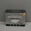 blunique Heated Blanket Electric Throw Waffle, 50x60 Inches Sherpa Fleece Fast Heating Blanket 6 Heating Levels & 4 Hours Auto Off ETL Certification,Haze Blue Throw